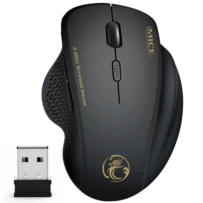 Wireless Ergonomic Computer Pc Optical Mouse With Usb Receiver 6 Buttons