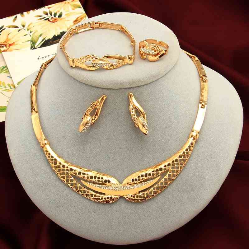 Crystal Necklace, Bracelet, Earrings, Wedding Party Jewelry Sets