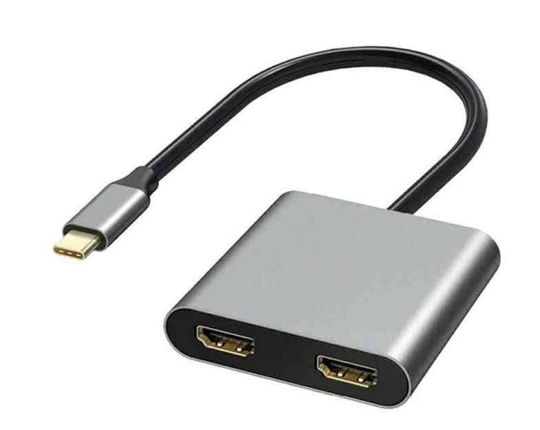 USB zvezdišče tipa c na dvojni 4k hdmi adapter za polnilno postajo, dvojni zaslon