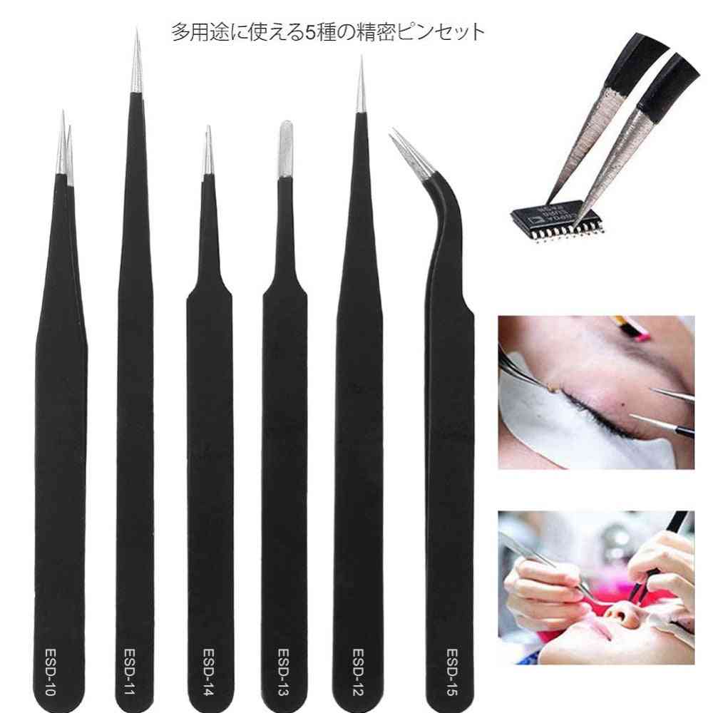 Anti-static Non-magnetic Stainless Steel Esd Tweezers Tools Kit