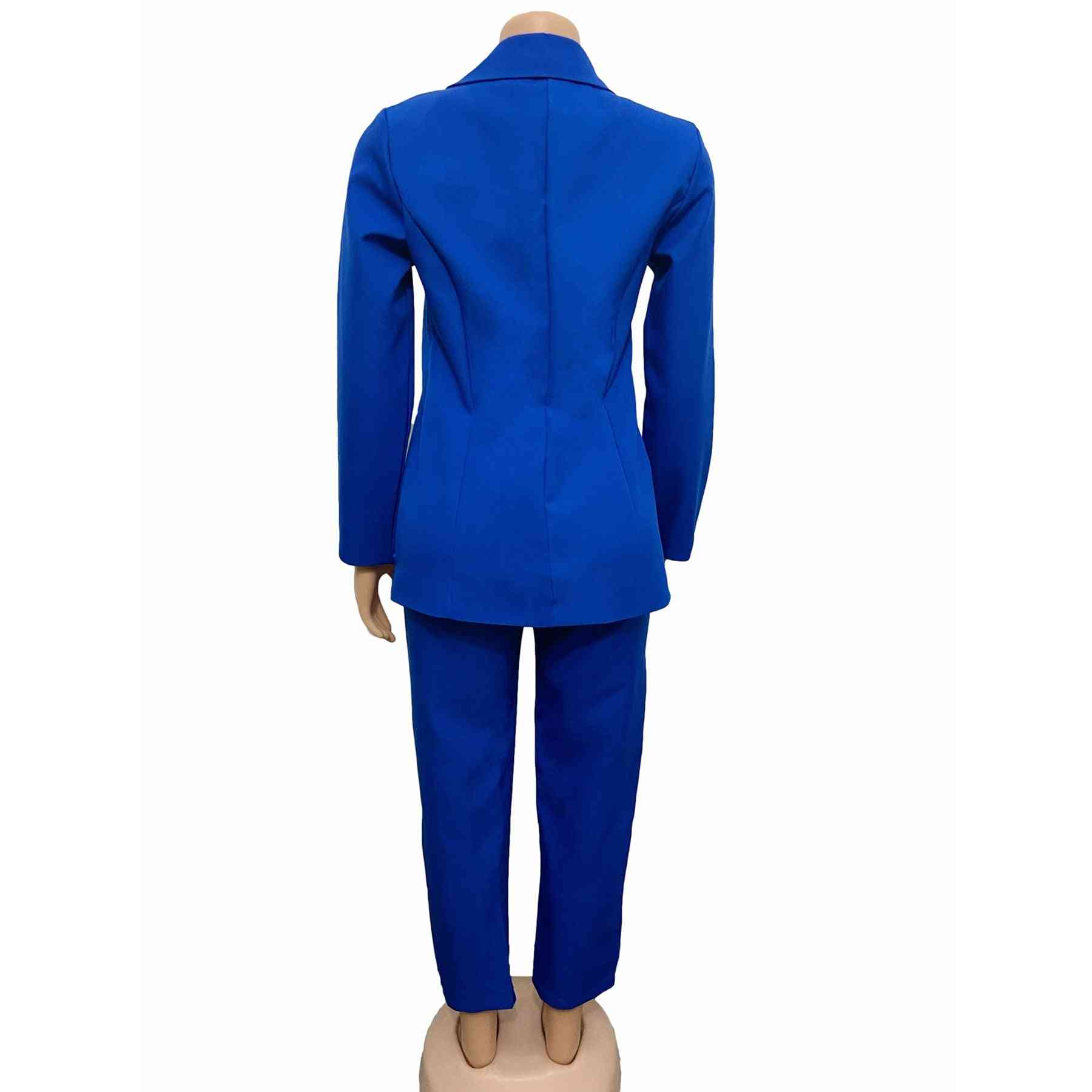 2-piece Long Sleeve, Blazer Jacket & Pants Suits Set