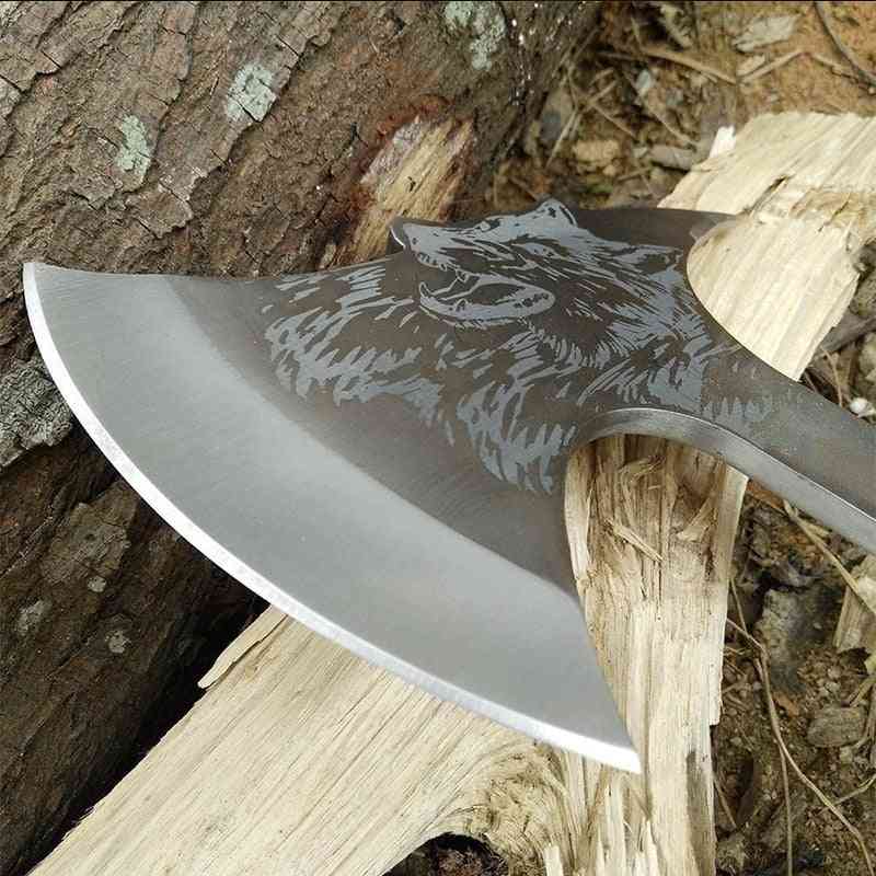 12 Inches Wolf Head Pattern-survival Tactical Axe For Camping