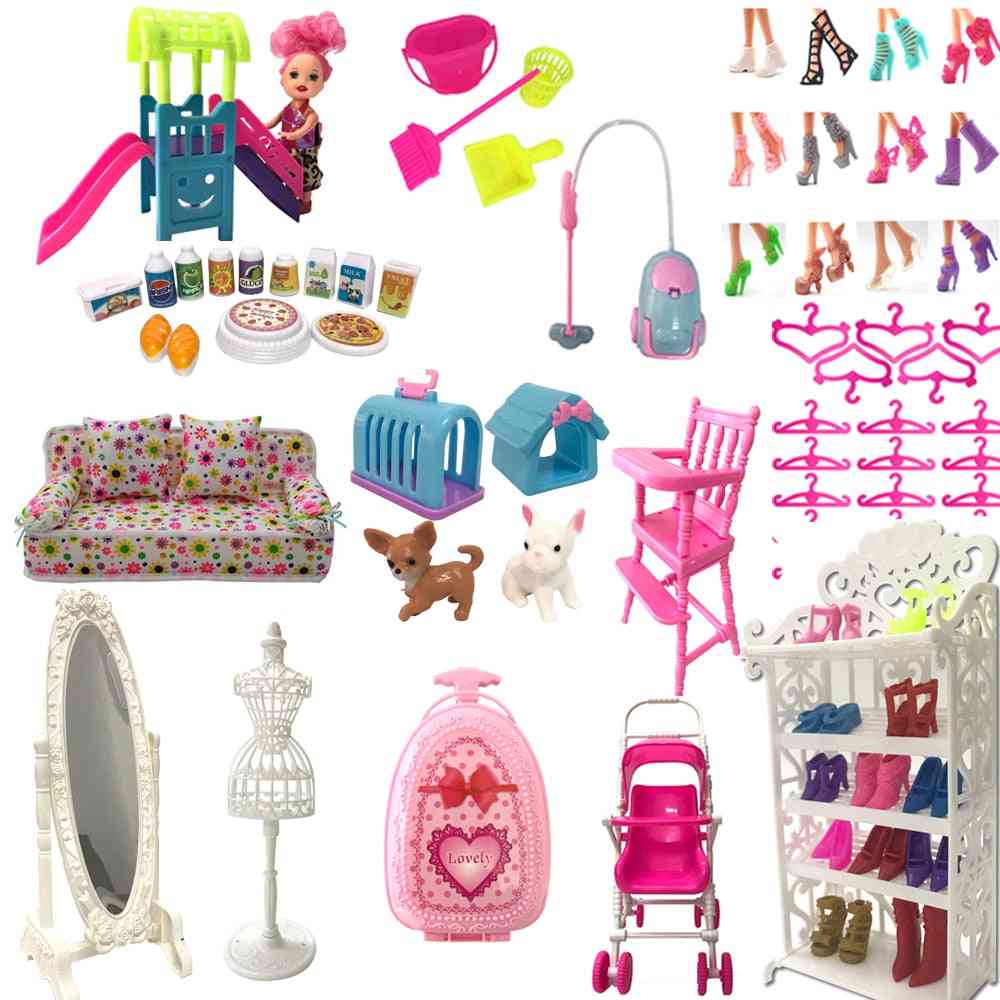 Cute Furniture, Shoe Rack, Hangers Barbie Doll, Kelly Dollhouse Accessories