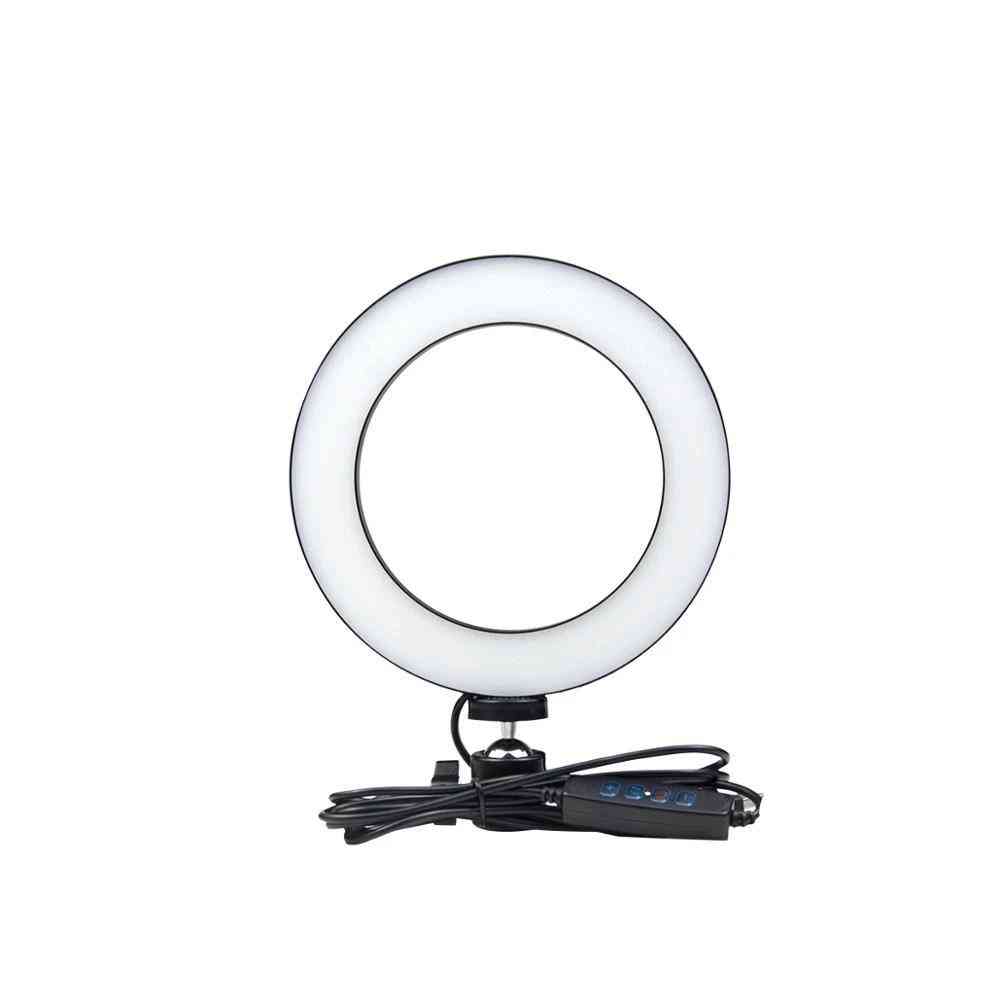 Inel de lumină selfie reglabil cu putere USB, lampă cu led pentru fotografie video live