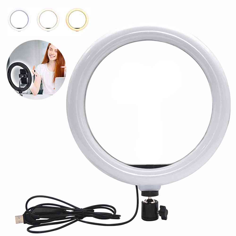 26cm Ring Light, Led Photographic Lamp With Remote