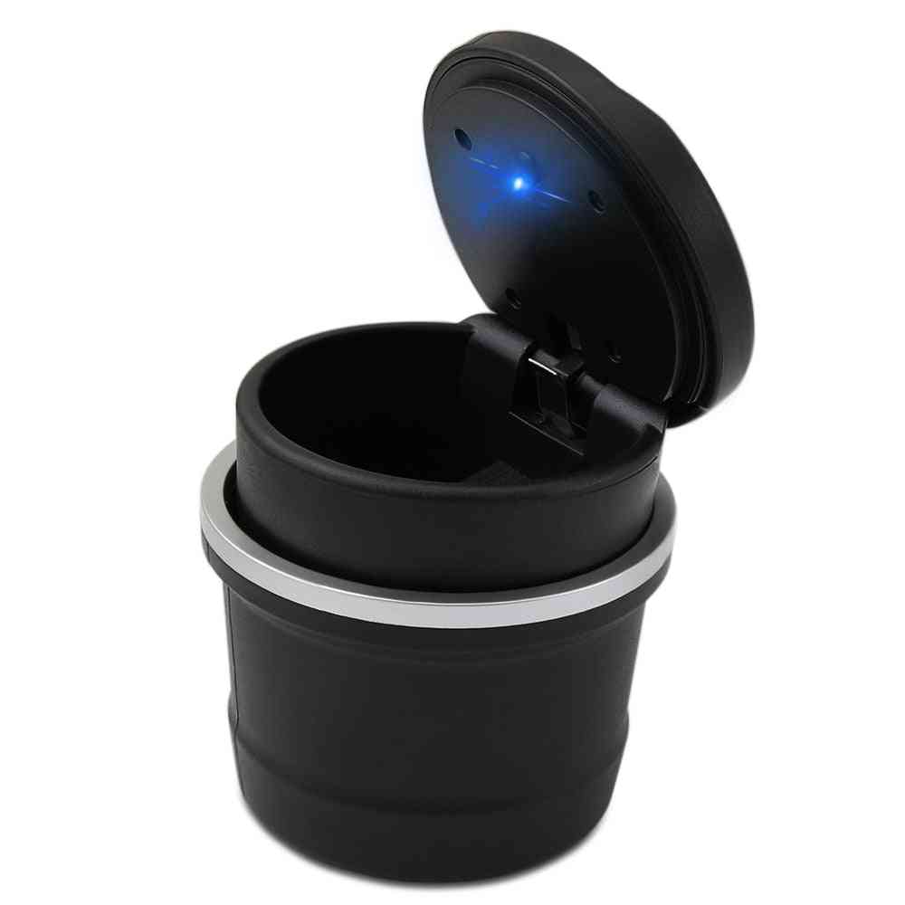 Cigarette Ashtray, Cylinder Bin Holder With Lid -car Accessories