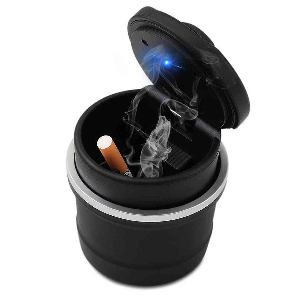 Cigarette Ashtray, Cylinder Bin Holder With Lid -car Accessories