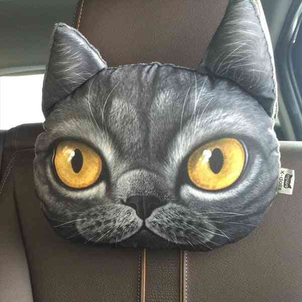 3D natisnjen obraz psa in mačke, varnostna blazina za avto, naslon za glavo brez polnila