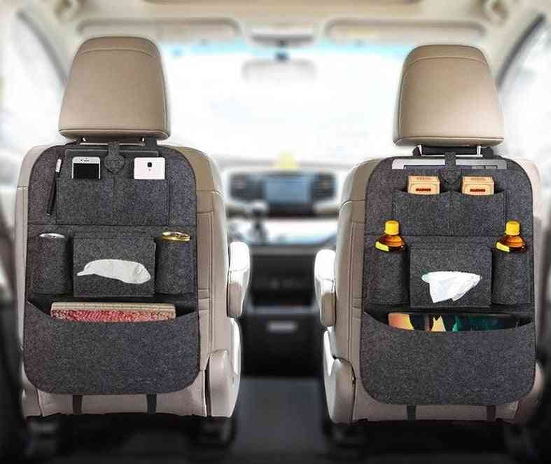 6-pockets Car Back Seat, Elastic Felt Storage Bag, Hanging Accessories