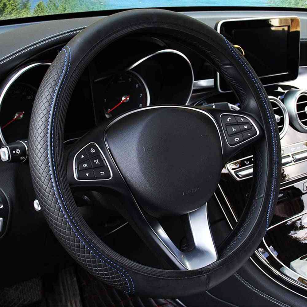 Anti-slip Embossing Leather, Car-styling Steering Wheel Cover