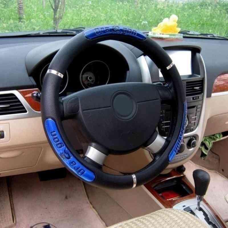 Reflective Leather Steering Wheel Covers - Auto Interior Car Accessories