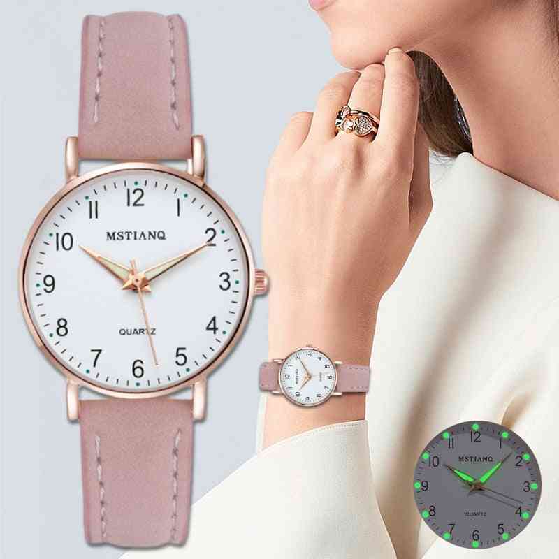 Watch Women, Casual Leather Belt Watches, Simple Ladies' Small Dial, Clock Dress Wristwatches