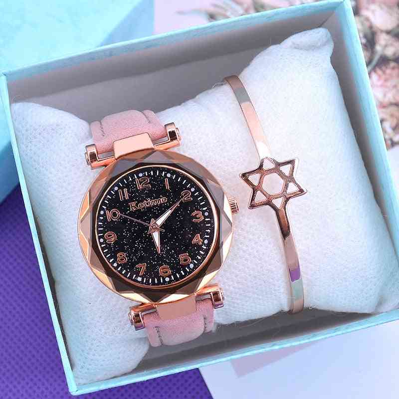 Casual Women Watches, Wristwatch Female Clock, Leather