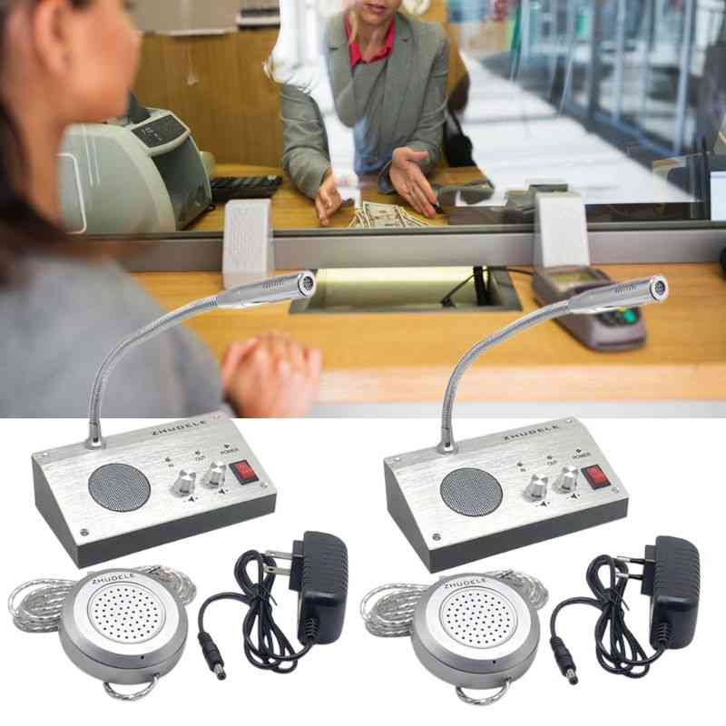 Dual Way Window Intercom System For Bank Counter, Interphone Zero-touch