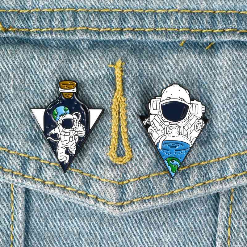 Space Travel Enamel Pin, Brooches Bag Clothes Lapel Cosmic, Badge, Jewelry
