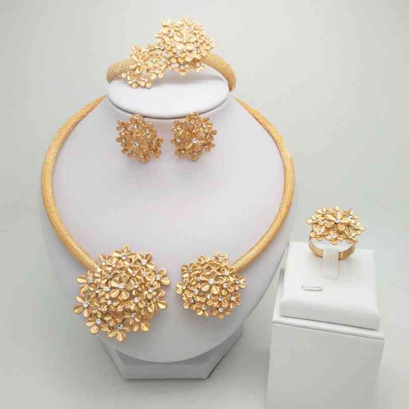 Wedding Bridal Jewelry Set, Necklace, Bracelet, Earrings, Ring Sets