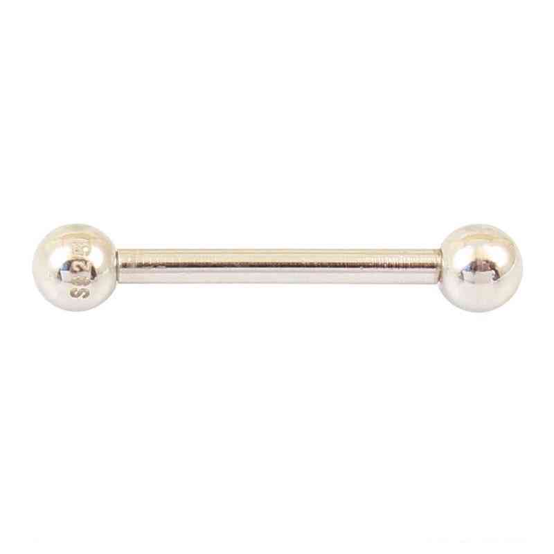 925 Sterling Silver Body Jewelry Barbell Pure Nipple Tongue Ring