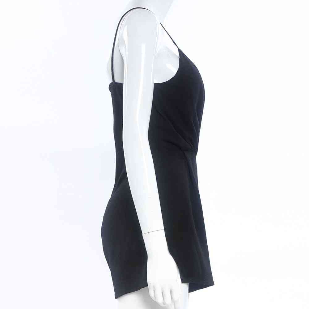 Mouwloze bodycon- zwarte elegante jumpsuit playsuit