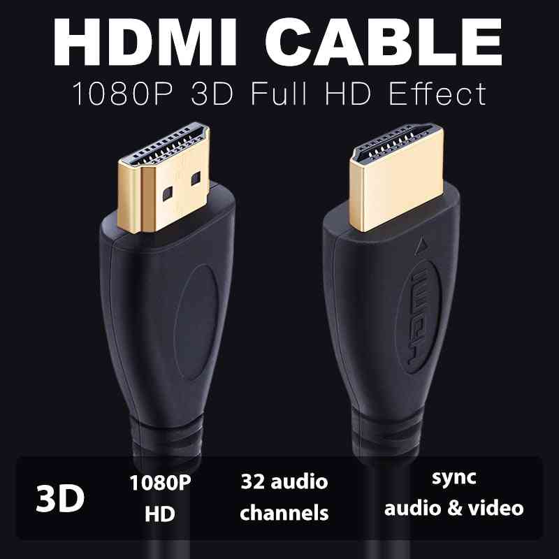Höghastighets 3d guldpläterad hdmi-kabel för hd tv, xbox och ps3-dator