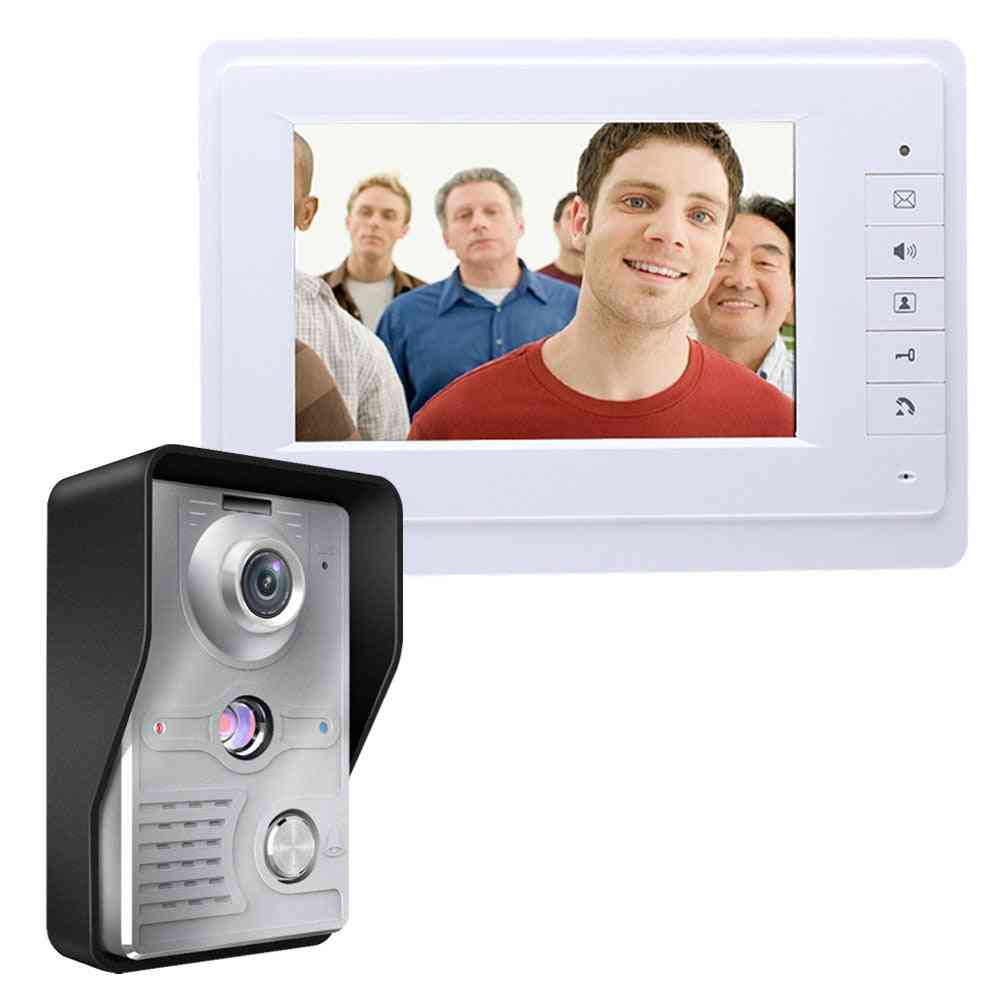 Lcd Video Door Phone Doorbell Intercom Kit, Camera Monitor