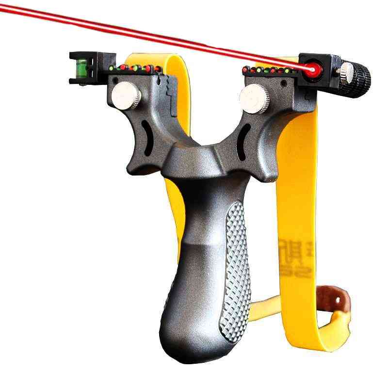 Laser Aiming, Resin Slingshot Catapult With Flat Rubber Band For Outdoor Hunting