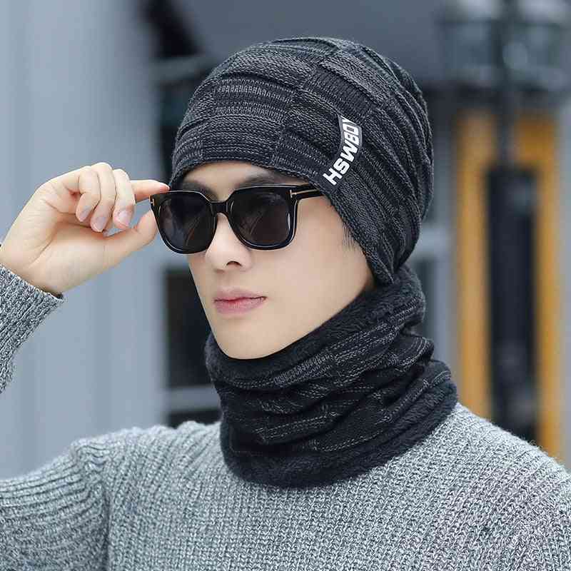 Beanies Scarves Thick Cotton Warm Winter Hat Scarf Set