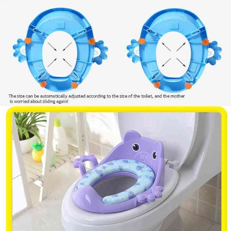 Asiento de inodoro entrenamiento para bebés con reposabrazos antideslizante cojín para silla de urinario de seguridad para bebés