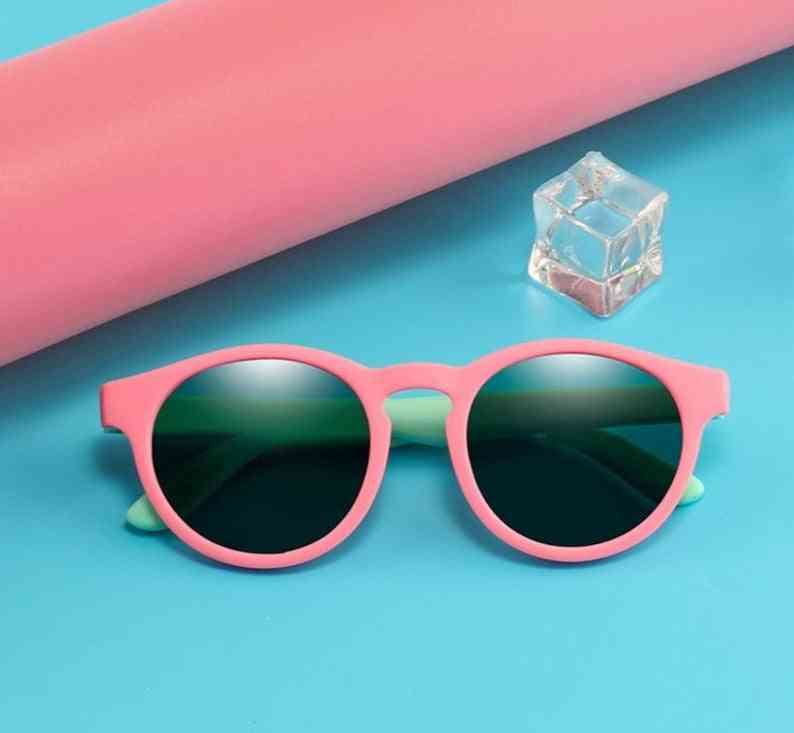 Uv400- fargerike polariserte, runde solbriller, silikonbriller