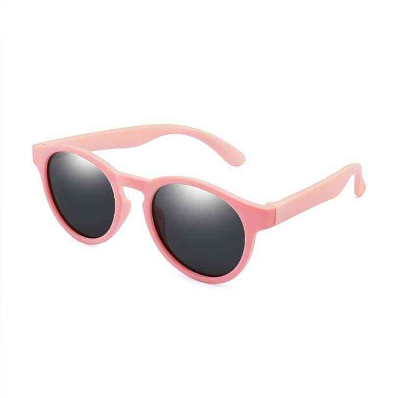 Uv400- farverige polariserede, runde solbriller, silikone briller