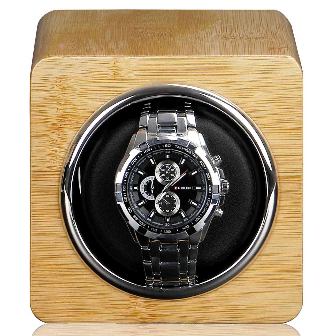 Box na navíječe hodinek, mechanický displej s otočným koženým pouzdrem