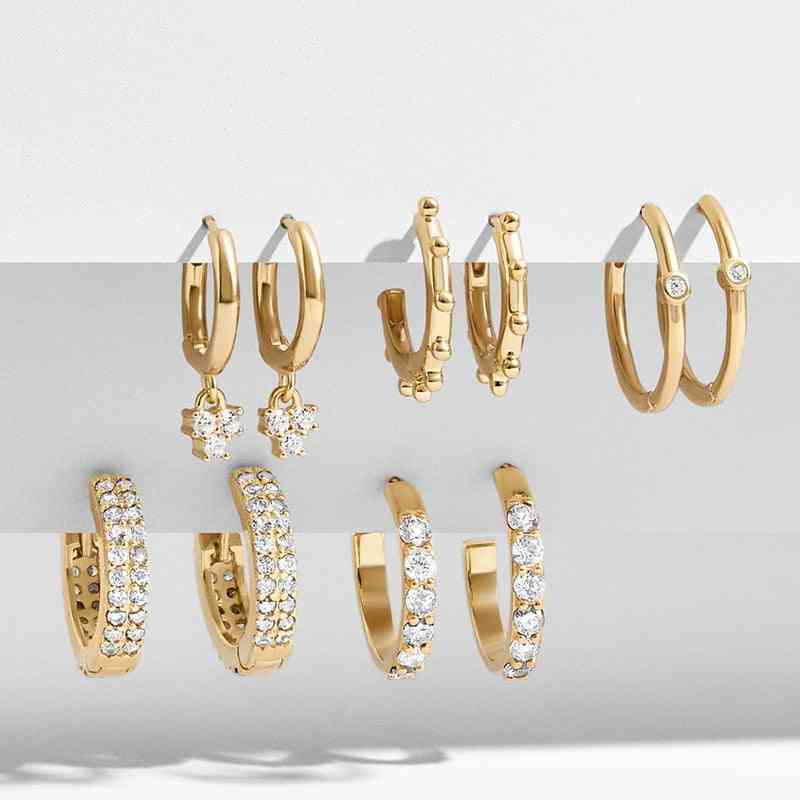 Nowy kolor cz cyrkonowe złote kolczyki dla biżuterii damskiej