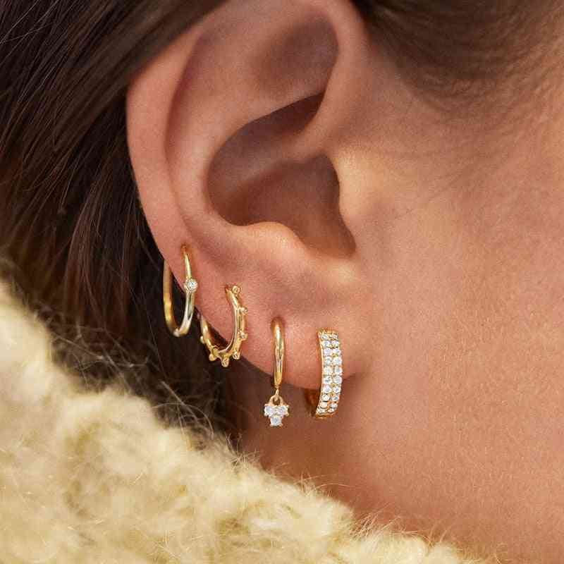 New Color Cz Zircon Gold Earrings For Women Jewelry