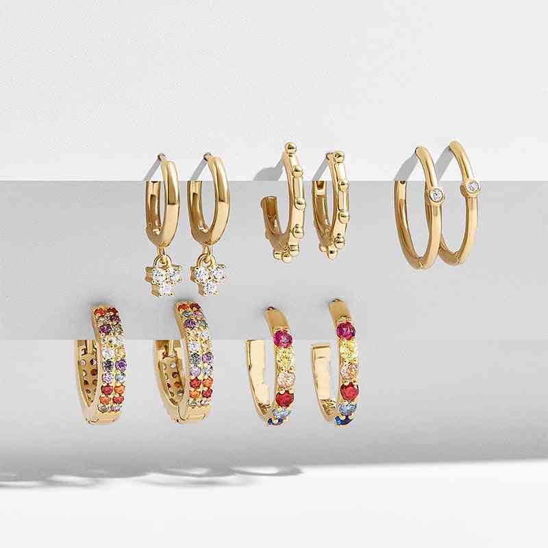 New Color Cz Zircon Gold Earrings For Women Jewelry