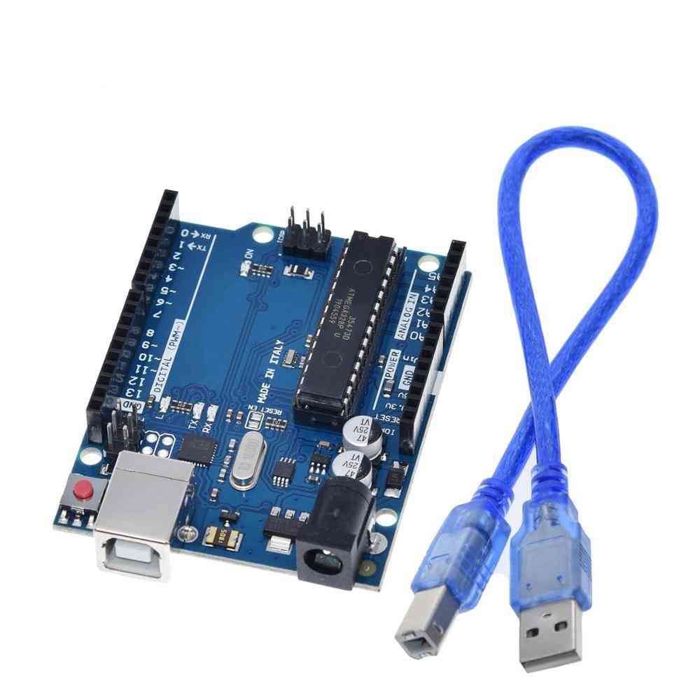Uno R3 Box- Atmega16u2 & Mega328p Chip For Arduino Development Board + Usb Cable
