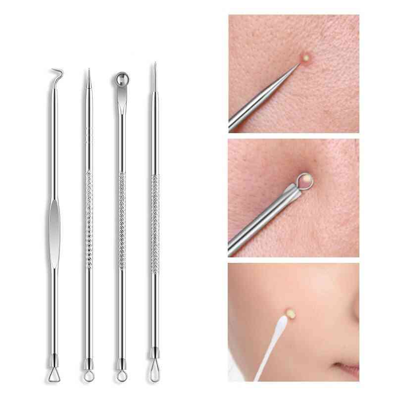 4pcs- Black Dot, Pimple Blackhead Remover, Needles Set Tool