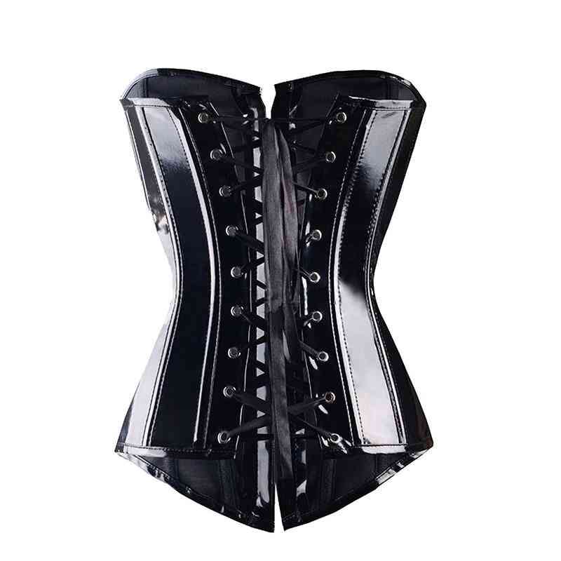 Femei pvc corset overbust lenjerie steampunk lenjerie din piele trainer