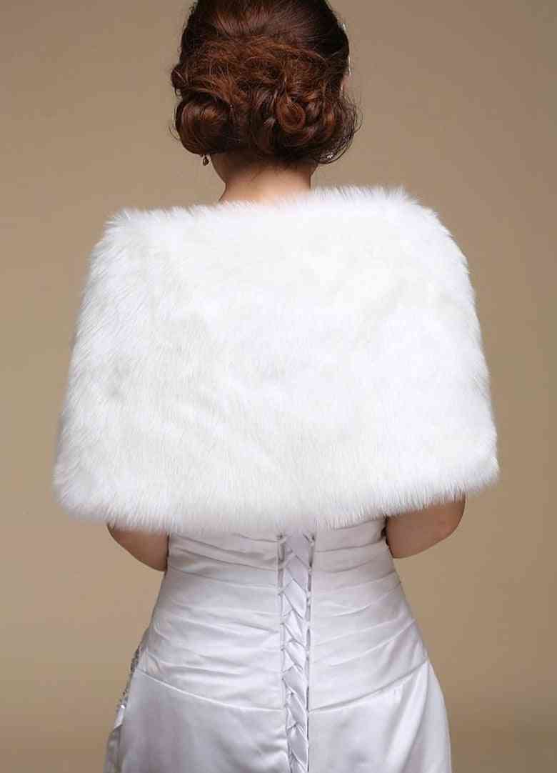 Winter Warm- Faux Fur, Sleeveless Wraps Bridal Jacket
