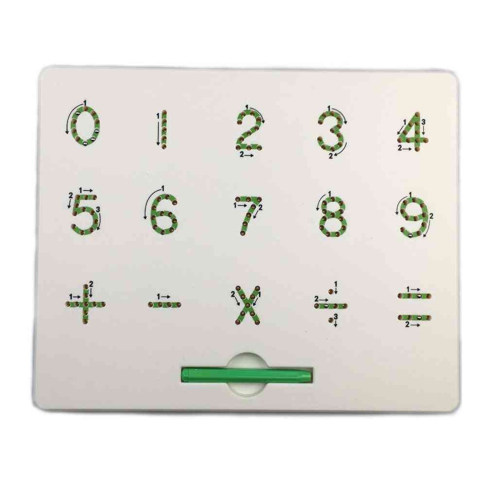 Tableta magnética, bloc de dibujo, lápiz óptico, tablero de números del alfabeto, juguete para niños