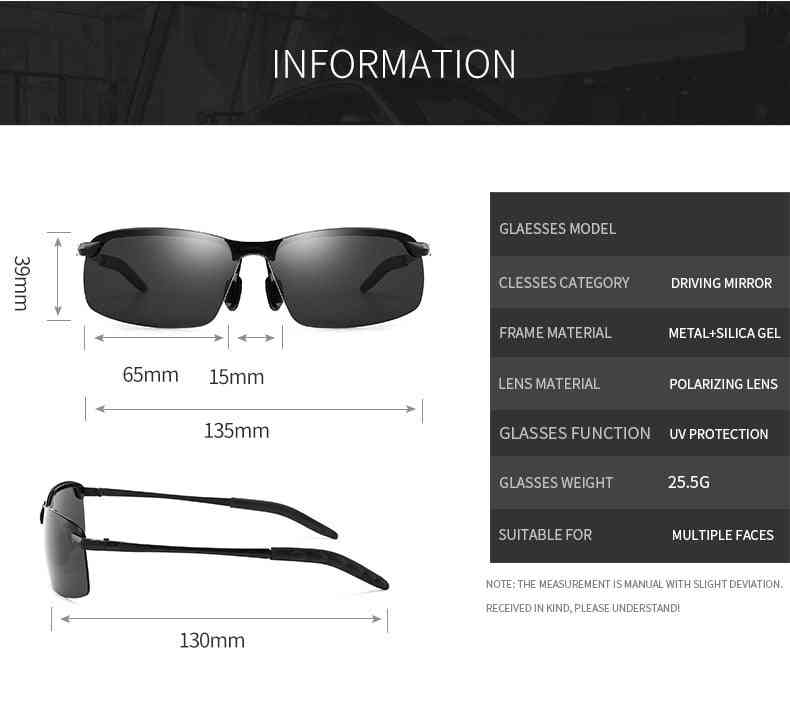 Photochrome polarisierte Sonnenbrille, klassische Herren-Fahrer-Sonnenbrille