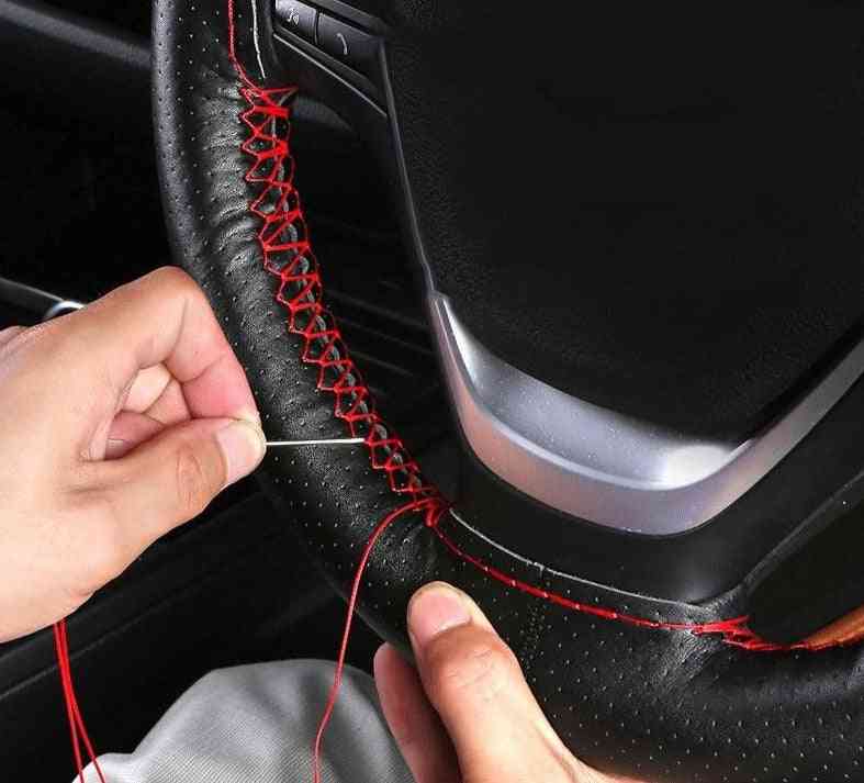 Car Steering Wheel Cover Soft Leather Sewing Kit