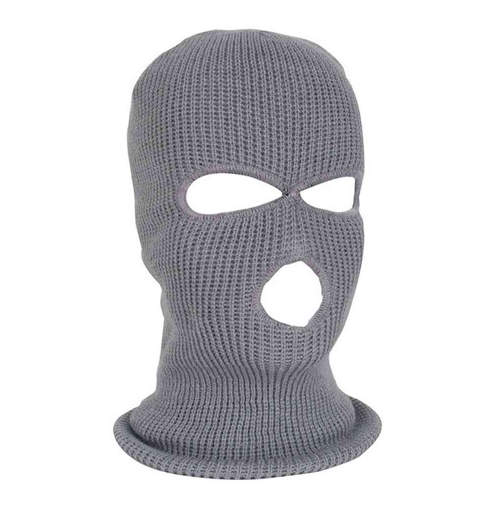 Winter Warm Three Hole Balaclava Knit Hat, Cycling Scarf Full Face Cover Mask