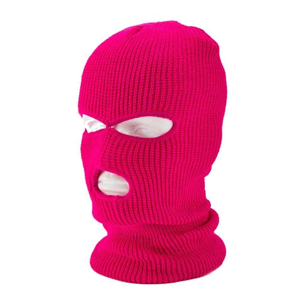 Winter Warm Three Hole Balaclava Knit Hat, Cycling Scarf Full Face Cover Mask