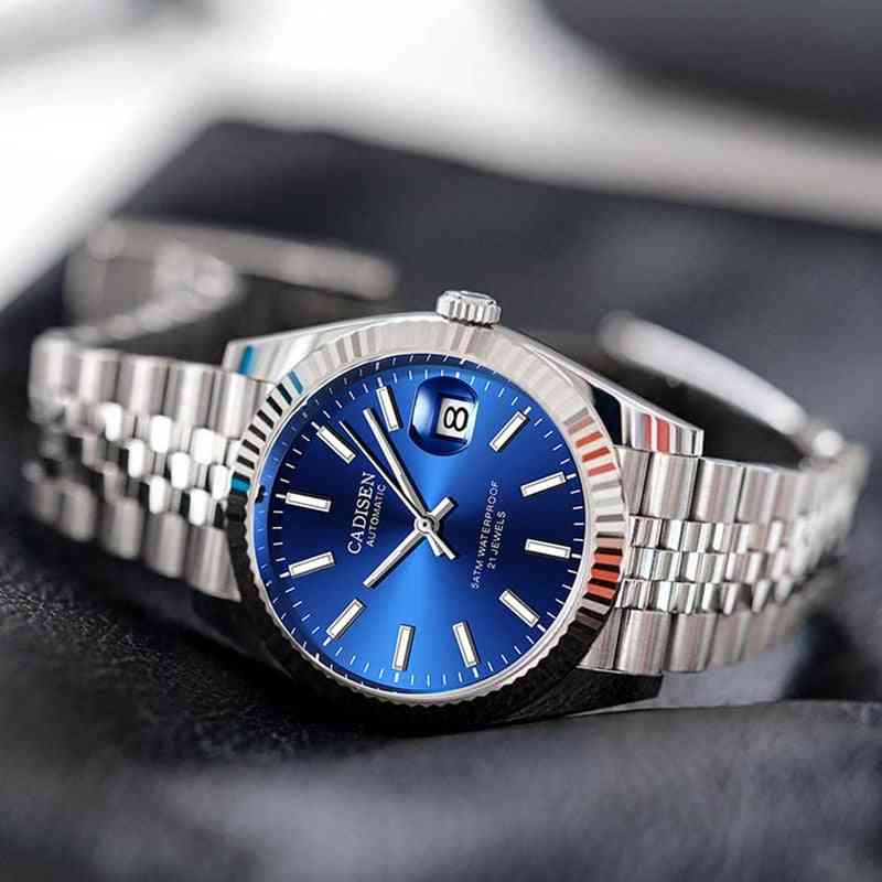 Men Mechanical Watch, Automatic Business Stainless Steel Waterproof Watches