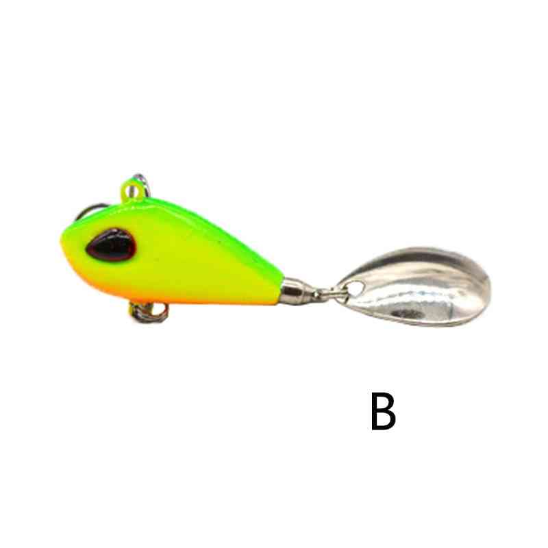 Kovová mini vibrácia s rybárskou nástrahou na lyžicu, špendlík, potápajúca sa nástraha