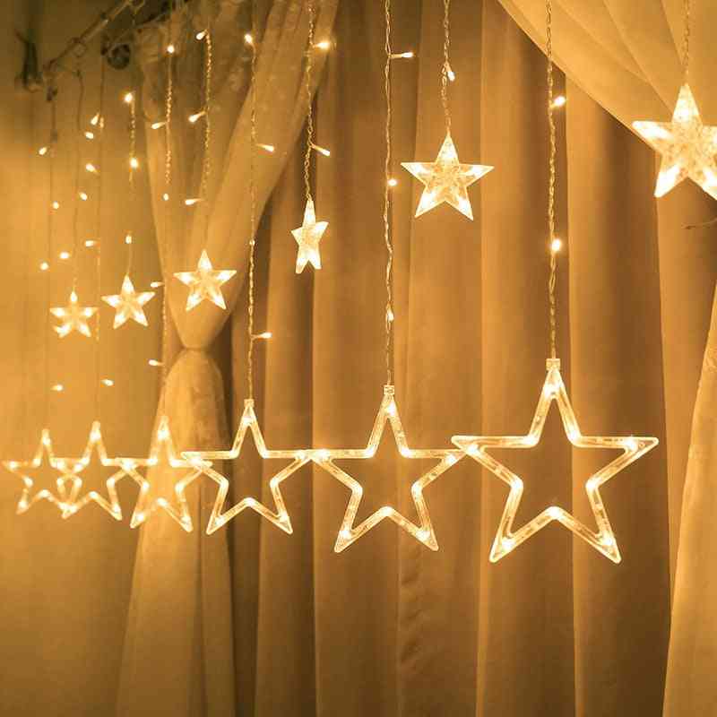 Fairy led string star, kransvindu gardin, innendørs dekorasjonslys