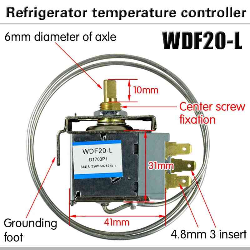 Hűtőszekrény termosztát, 250V háztartási fém hőmérséklet -szabályozó