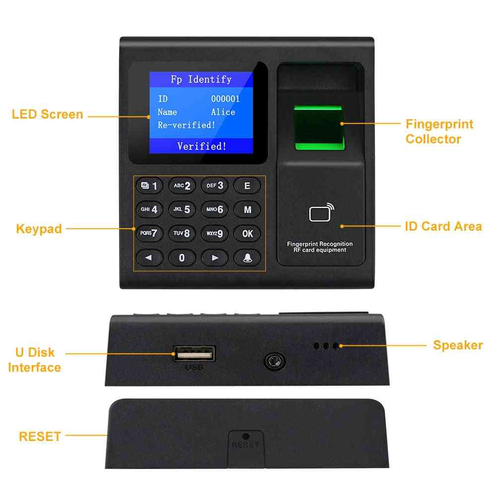 Biometrisk fingeravtryckstid närvaro & klockregistreringsenhet anställd maskin