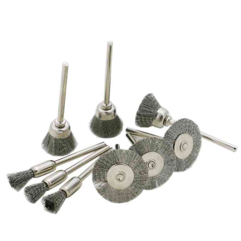 Steel Wire- Wheel Burr, Abrasive Head Deburring, Drill Brush Set Tool