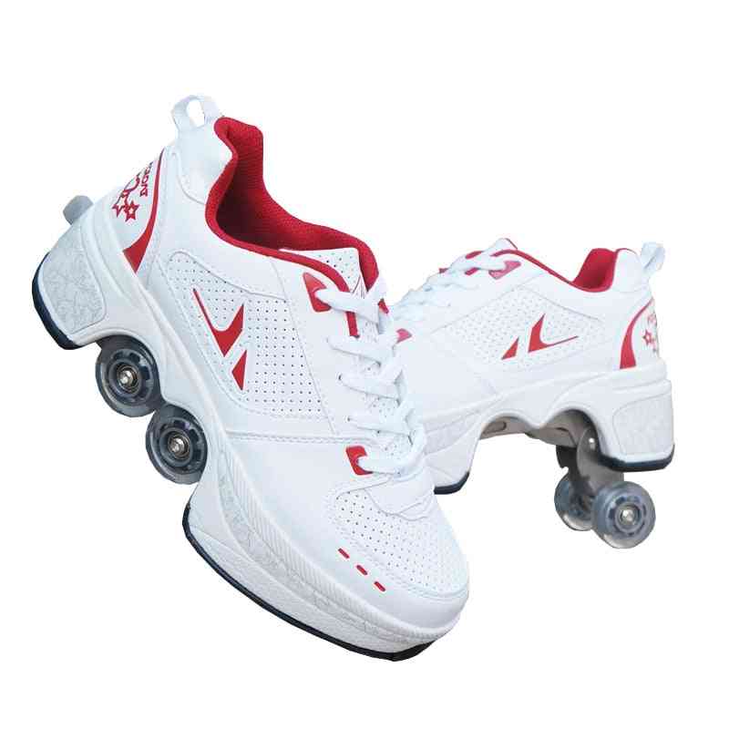 Casual Sneakers Walk Roller Deform Runaway Four Wheeled Skates