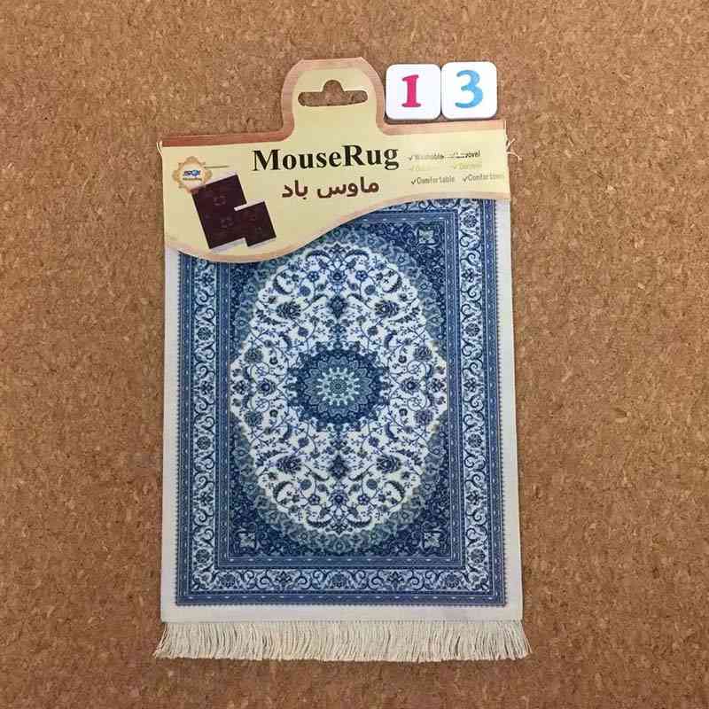 Mini Woven Rug Mat, Retro Style Carpet Pattern, Cup Mouse Pad